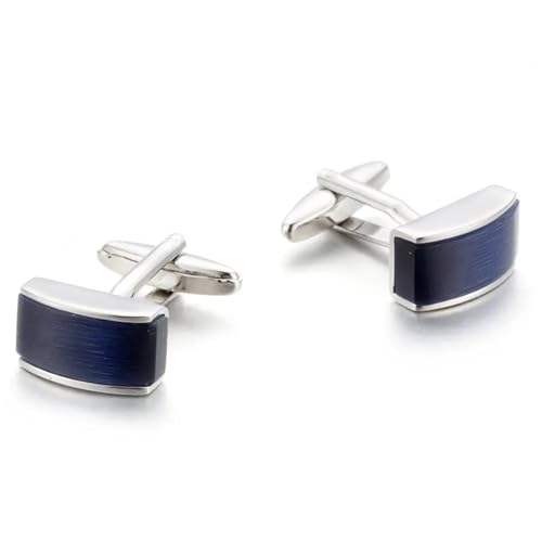 YGMNQAL Manschettenknöpfe Manschettenknöpfe for Herren, blauer Achat, quadratisch, formelles Freizeitkleid, Manschettenknöpfe, Hochzeitsschmuck von YGMNQAL