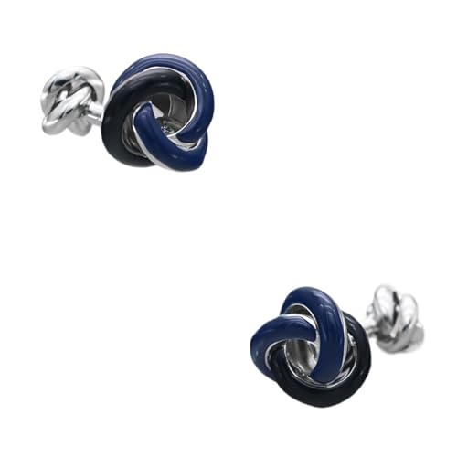 YGMNQAL Manschettenknöpfe Manschettenknöpfe mit Metallknoten, blaue Farbe, Knotendesign, Manschettenknöpfe aus Kupfermaterial von YGMNQAL