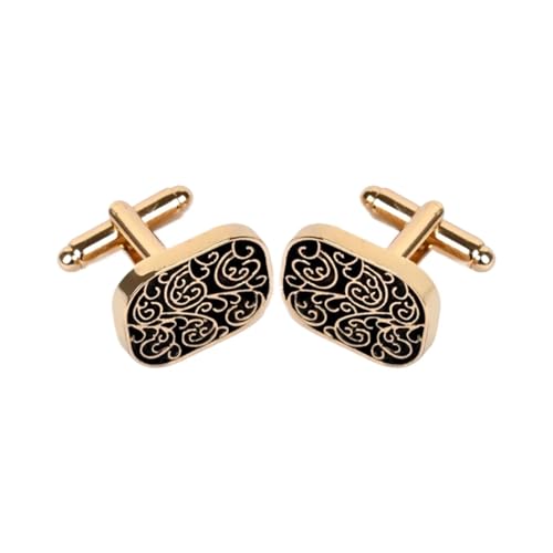 YGMNQAL Manschettenknöpfe Retro Exquisite Herren Manschettenknöpfe Runde Ärmel Nagel Vintage Wellenmuster Manschettenknopf Hochzeit Männer Manschettenknöpfe Schmuck von YGMNQAL
