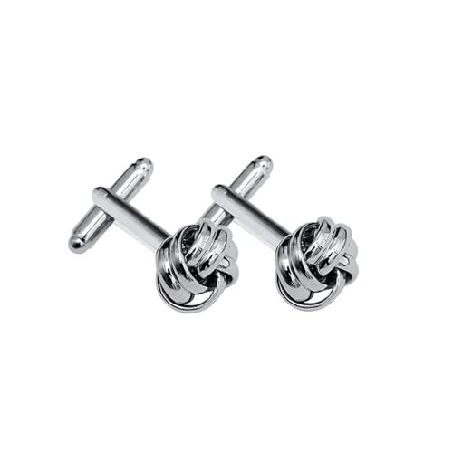YGMNQAL Manschettenknöpfe Runde Kugel-Manschettenknöpfe for Herren, Schmuck, Accessoires, Anzug, Gentleman-Manschettenknöpfe(Silver) von YGMNQAL