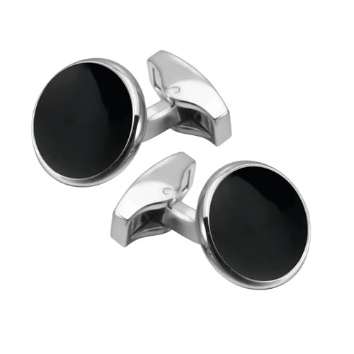 YGMNQAL Manschettenknöpfe Runde Manschettenknöpfe, Business-Bankett-Anzug, Hemd, feste Nagel-Manschettenknöpfe for Herren(Black) von YGMNQAL