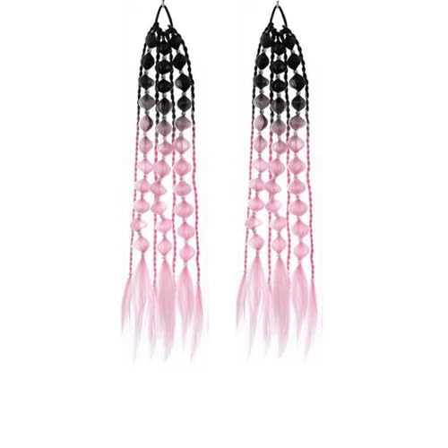 YGMXZL 2 Stücke Lange Pferdeschwanz-Laternenzöpfe,Mädchen Bunte Haare mit Elastischem Seilband Haarverlängerung für Partys,Aufführungen,Tägliche Mädchen-Haarbänder (B) von YGMXZL