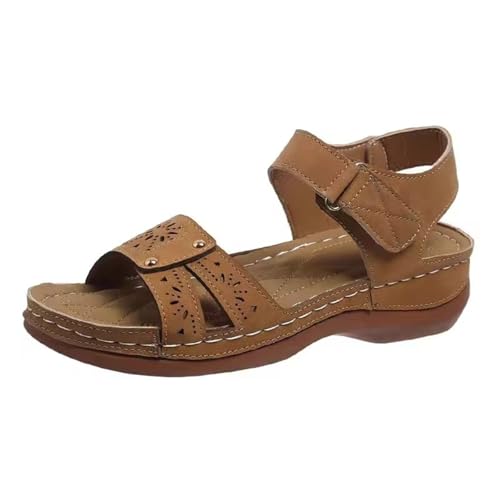 YGNAOTAN Damen Plattform Pantoletten Elegante Espadrilles Frauen Sandaletten mit offener Zehenpartie Plateau Sandals Festliche Sandaletten High Heels Hausschuhe (Brown, 38) von YGNAOTAN