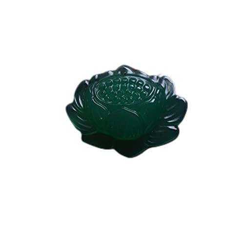 Chinesische Halskette, Hängematte, Schnitzen Glücksamulett, N Rosa handgeschnitzter Lotus-Jade-Anhänger Modeboutique-Schmuck Herren-Rosa-Achat-Lotus-Halskette (Farbe: Rot) (Color : Green) von YGNJH