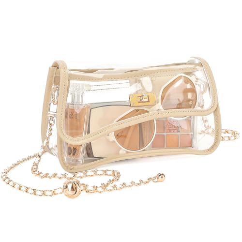 YGR Clear Bag Stadion Event Concert Approved Transparent Clear Crossbody Purse Shoulder Bag for Women, Khaki mit verstellbarem Riemen YGR Clear Bag Stadion Event Concert Approved Transparent Clear Crossbody Purse Shoulder Bag for Women, Khaki mit verstellbarem Riemen von YGR