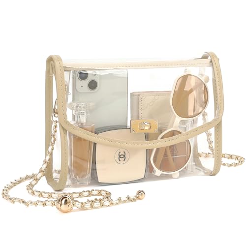 YGR Transparente Tasche für Stadion-zugelassen, transparente Umhängetasche, Schultertasche für Stadionveranstaltungen, Konzerte, durchsichtige Geldbörse für Damen, Khaki mit verstellbarem Riemen YGR Transparente Tasche für Stadion-zugelassen, transparente Umhängetasche, Schultertasche für Stadionveranstaltungen, Konzerte, durchsichtige Geldbörse für Damen, Khaki mit verstellbarem Riemen von YGR