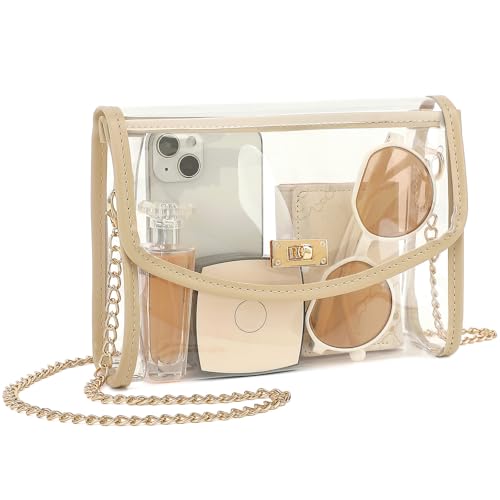 YGR Transparente Tasche für Stadion-zugelassen, transparente Umhängetasche, Schultertasche für Stadionveranstaltungen, Konzerte, durchsichtige Geldbörse für Damen, Khaki YGR Transparente Tasche für Stadion-zugelassen, transparente Umhängetasche, Schultertasche für Stadionveranstaltungen, Konzerte, durchsichtige Geldbörse für Damen, Khaki von YGR