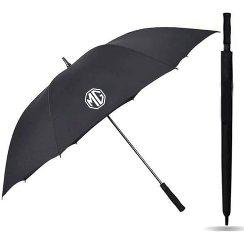 YGSBRNZJ Auto Regenschirm für MG ZS 2017-2023 (Electric),Sonnenschutz Wasserdicht Winddicht mit Car Logo Kompakt Umbrella Reise Auto Accessories,Black von YGSBRNZJ