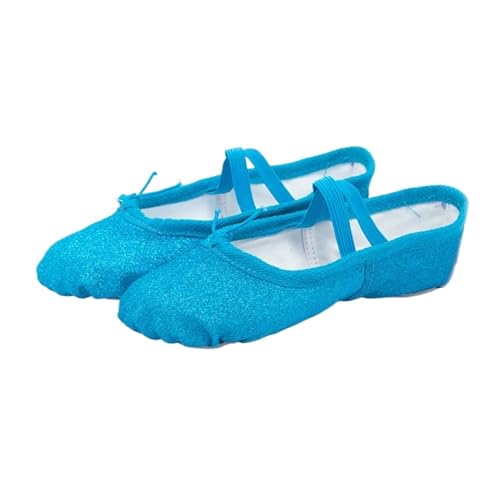 Ballettpantoffeln Ballett-Tanzschuhe, Yoga, Fitnessstudio, Flache Hausschuhe, Glitzer, Rosa, Blau, Rose, Rot, Farben, Ballett-Tanzschuhe(Blue,38) von YGSGJSP