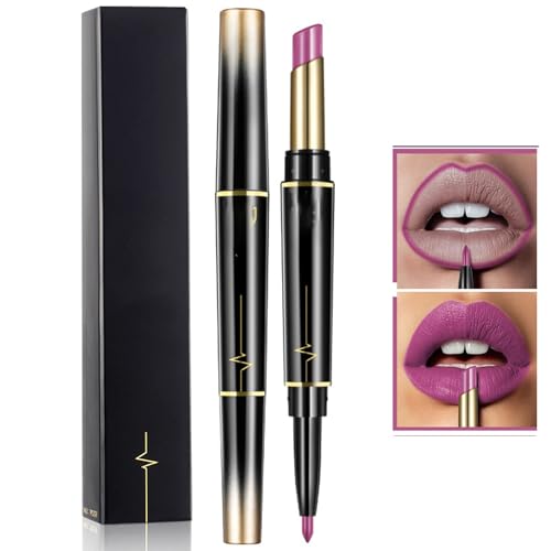 16 Farben langanhaltender Lippenstift und Lippenkonturenstift-Kombination, Lippenkonturenstift und Lippenstift für Frauen, langanhaltender Lippenstift,matter Lippenkonturenstift (14#) von YGSIKY