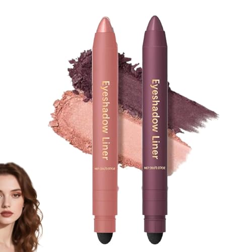 2-in-1-Eyeliner-Lidschatten, Lidschatten-Kreidestift, Creme-Textmarker, 2-in-1-Augen-Make-up, Eyeliner + Lidschatten, wischfest und wasserfest, gleitet sanft für leuchtende Farben (B) von YGSIKY