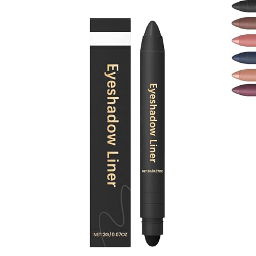 2-in-1-Eyeliner-Lidschatten, Lidschatten-Kreidestift, Creme-Textmarker, 2-in-1-Augen-Make-up, Eyeliner + Lidschatten, wischfest und wasserfest, gleitet sanft für leuchtende Farben (Black) von YGSIKY