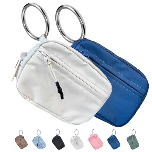 Die Iris-Geldbörse,multifunktionale wasserdichte Geldbörse aus Nylon für Schlüsselanhänger, wasserfeste Geldbörse mit Reißverschluss,Kartenetui mit Reißverschluss und Ausweisfenster (B+B,2PC) von YGSIKY