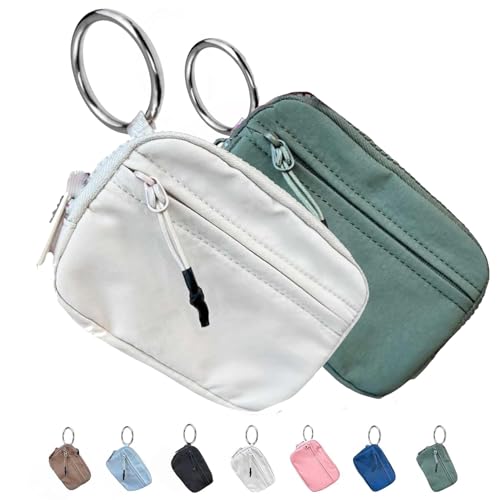 Die Iris-Geldbörse,multifunktionale wasserdichte Geldbörse aus Nylon für Schlüsselanhänger, wasserfeste Geldbörse mit Reißverschluss,Kartenetui mit Reißverschluss und Ausweisfenster (B+L,2PC) von YGSIKY