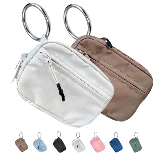 Die Iris-Geldbörse,multifunktionale wasserdichte Geldbörse aus Nylon für Schlüsselanhänger, wasserfeste Geldbörse mit Reißverschluss,Kartenetui mit Reißverschluss und Ausweisfenster (B+Z,2PC) von YGSIKY