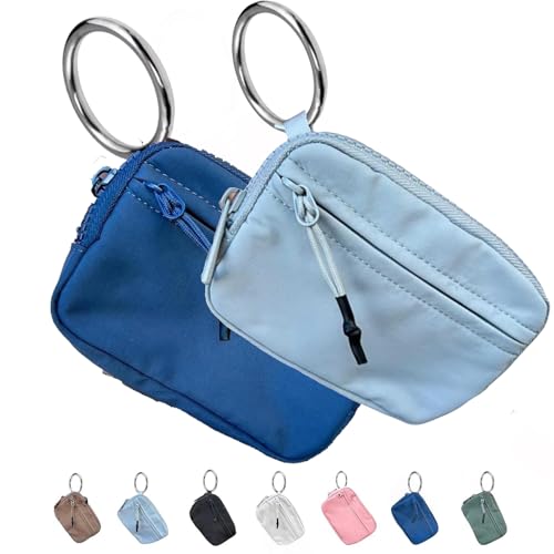 Die Iris-Geldbörse,multifunktionale wasserdichte Geldbörse aus Nylon für Schlüsselanhänger, wasserfeste Geldbörse mit Reißverschluss,Kartenetui mit Reißverschluss und Ausweisfenster (BQ,2PC) von YGSIKY