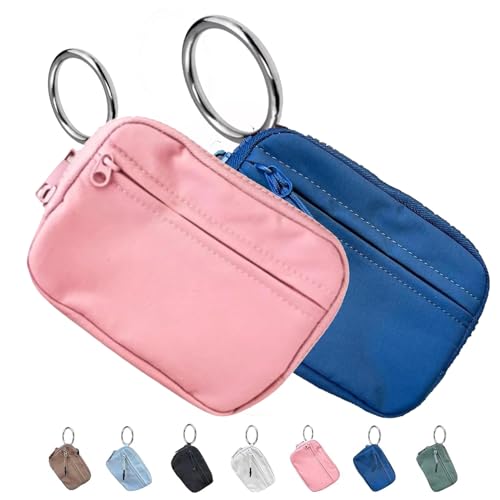 Die Iris-Geldbörse,multifunktionale wasserdichte Geldbörse aus Nylon für Schlüsselanhänger, wasserfeste Geldbörse mit Reißverschluss,Kartenetui mit Reißverschluss und Ausweisfenster (F+B,2PC) von YGSIKY