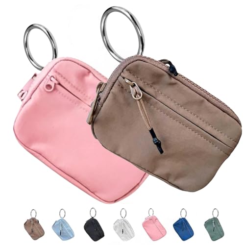 Die Iris-Geldbörse,multifunktionale wasserdichte Geldbörse aus Nylon für Schlüsselanhänger, wasserfeste Geldbörse mit Reißverschluss,Kartenetui mit Reißverschluss und Ausweisfenster (F+Z,2PC) von YGSIKY