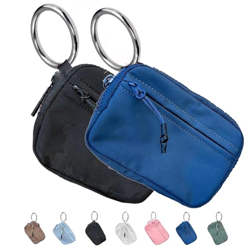 Die Iris-Geldbörse,multifunktionale wasserdichte Geldbörse aus Nylon für Schlüsselanhänger, wasserfeste Geldbörse mit Reißverschluss,Kartenetui mit Reißverschluss und Ausweisfenster (H+B,2PC) von YGSIKY