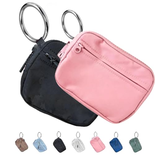 Die Iris-Geldbörse,multifunktionale wasserdichte Geldbörse aus Nylon für Schlüsselanhänger, wasserfeste Geldbörse mit Reißverschluss,Kartenetui mit Reißverschluss und Ausweisfenster (H+F,2PC) von YGSIKY