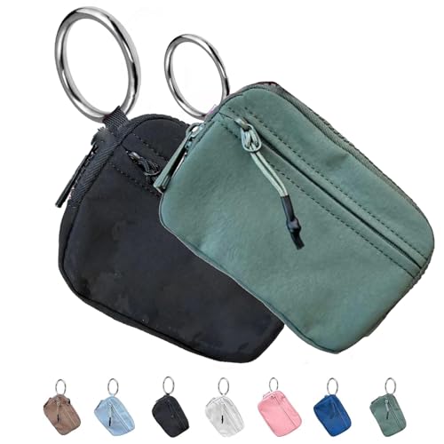 Die Iris-Geldbörse,multifunktionale wasserdichte Geldbörse aus Nylon für Schlüsselanhänger, wasserfeste Geldbörse mit Reißverschluss,Kartenetui mit Reißverschluss und Ausweisfenster (H+L,2PC) von YGSIKY