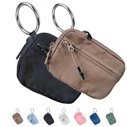 Die Iris-Geldbörse,multifunktionale wasserdichte Geldbörse aus Nylon für Schlüsselanhänger, wasserfeste Geldbörse mit Reißverschluss,Kartenetui mit Reißverschluss und Ausweisfenster (H+Z,2PC) von YGSIKY