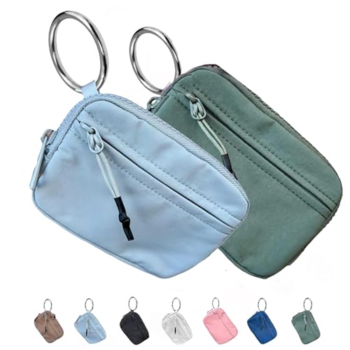 Die Iris-Geldbörse,multifunktionale wasserdichte Geldbörse aus Nylon für Schlüsselanhänger, wasserfeste Geldbörse mit Reißverschluss,Kartenetui mit Reißverschluss und Ausweisfenster (L+Q,2PC) von YGSIKY