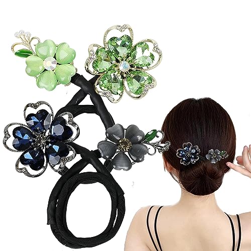 Haarknoten-Maker, Haar-Accessoires für French-Twist-Frisuren, eleganter Lockenwickler, Haarknoten-Maker mit Kristallen, Haar-Accessoires zum Selbermachen, Haarstyling für Frauen und Mädchen (E + F) von YGSIKY