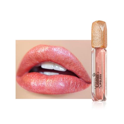 Matter glitzernder flüssiger Lippenstift mit Lipgloss, wasserfester funkelnd-glänzender Lippenstift, lang anhaltender, funkelnd-glänzender Lipgloss für Teenager und Frauen (01#) von YGSIKY