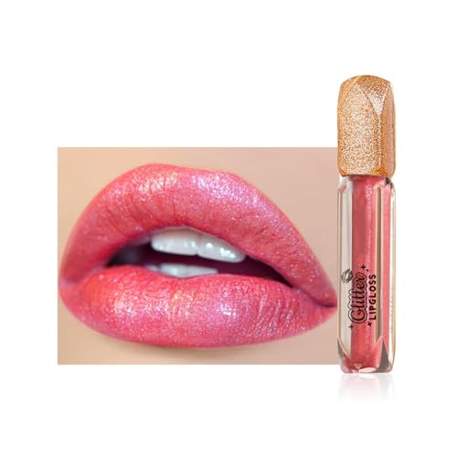 Matter glitzernder flüssiger Lippenstift mit Lipgloss, wasserfester funkelnd-glänzender Lippenstift, lang anhaltender, funkelnd-glänzender Lipgloss für Teenager und Frauen (02#) von YGSIKY