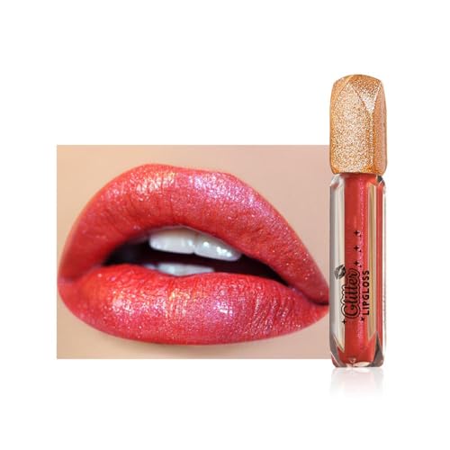 Matter glitzernder flüssiger Lippenstift mit Lipgloss, wasserfester funkelnd-glänzender Lippenstift, lang anhaltender, funkelnd-glänzender Lipgloss für Teenager und Frauen (04#) von YGSIKY