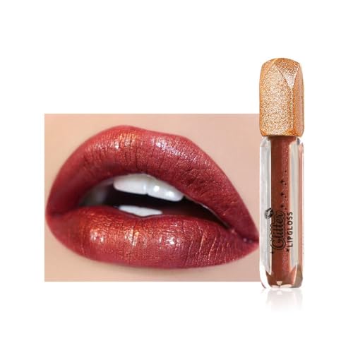 Matter glitzernder flüssiger Lippenstift mit Lipgloss, wasserfester funkelnd-glänzender Lippenstift, lang anhaltender, funkelnd-glänzender Lipgloss für Teenager und Frauen (08#) von YGSIKY