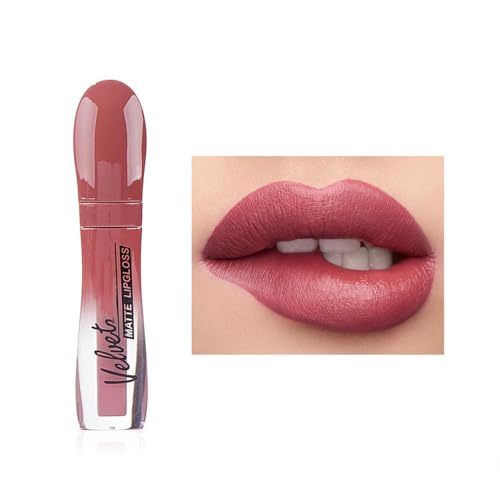 Mattierter Lippenstift, Lipgloss langanhaltender feuchtigkeitsspendender, samtiger Lippenlippenstift, klebt nicht an der Tasse, lichtecht, wasserfest, Lippenstift-Make-up für Frauen (801) von YGSIKY
