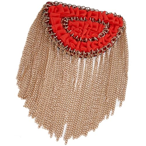 YHAILI Metallkette Quasten Epaulet Metall Quasten Fransen Schulter Epaulette für Damen Herren Uniform Dekoration Zubehör von YHAILI