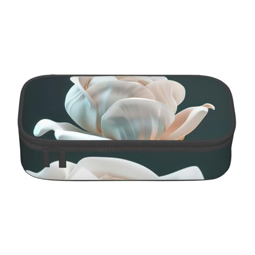 YHBLYKXP 3D Blume gedruckt Große Kapazität Bürobox Schreibwaren Organizer Büro Kosmetiktasche Schwarz BD004 von YHBLYKXP