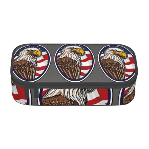 YHBLYKXP Amerikanische Weißkopfseeadler bedruckte große Kapazität Bürobox Schreibwaren Organizer Büro Kosmetiktasche von YHBLYKXP
