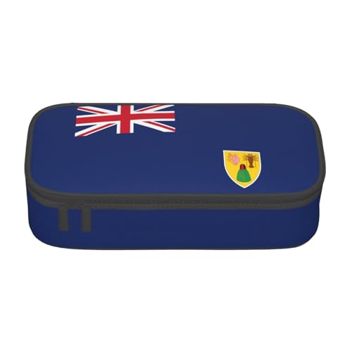 YHBLYKXP Aufbewahrungstasche mit Flagge der Türken- und Caicosinseln, große Kapazität, Reisebürobedarf, Make-up-Tasche, Schreibtisch-Organizer mit, Schwarz, One Size, Prägnant von YHBLYKXP