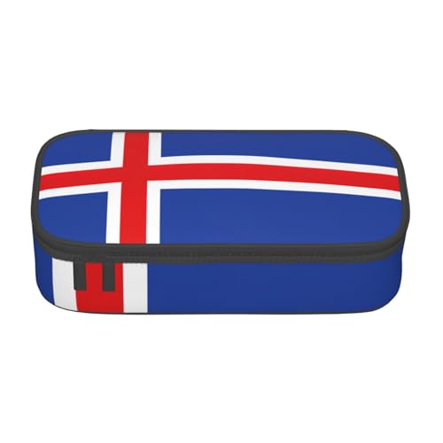 YHBLYKXP Aufbewahrungstasche mit Flagge von Island, große Kapazität, Reisebürobedarf, Make-up-Tasche, Schreibtisch-Organizer mit, Schwarz, One Size, Prägnant von YHBLYKXP