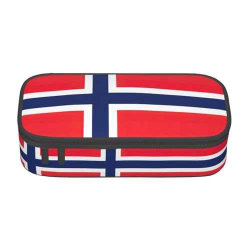 YHBLYKXP Aufbewahrungstasche mit norwegischer Flagge, großes Fassungsvermögen, Reisebürobedarf, Make-up-Tasche, Schreibtisch-Organizer mit, Schwarz, One Size, Prägnant von YHBLYKXP