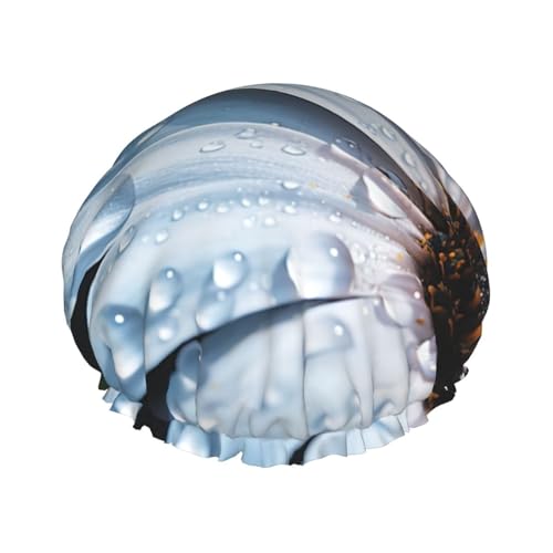 YHBLYKXP Blumen im Spa-Druck, verstellbare doppellagige Duschhaube, wiederverwendbare Damen-Spa-Salon-Duschhaube von YHBLYKXP