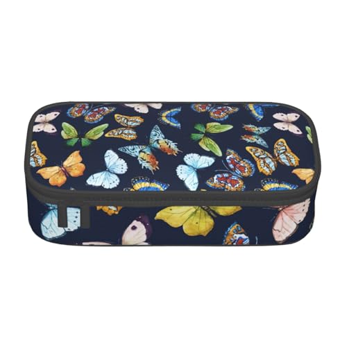 YHBLYKXP Bürobox mit Blättern, bunt, mit Schmetterlings-Motiv, großes Fassungsvermögen, Büro-Organizer, Büro-Kosmetiktasche von YHBLYKXP