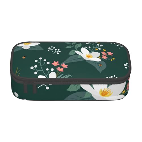 YHBLYKXP Bürobox mit Blumenmuster, bedruckt, großes Fassungsvermögen, Schreibwaren-Organizer, Büro-Kosmetiktasche von YHBLYKXP