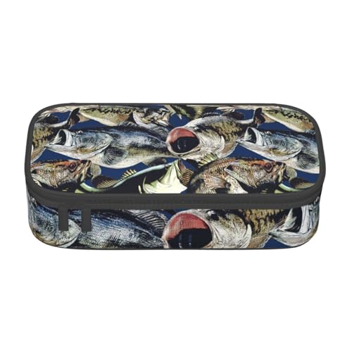 YHBLYKXP Bürobox mit Fischmuster, bedruckt, großes Fassungsvermögen, Schreibwaren-Organizer, Büro-Kosmetiktasche von YHBLYKXP