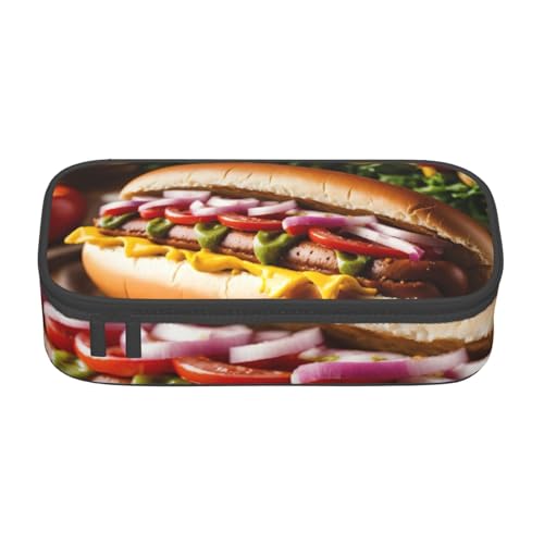 YHBLYKXP Bürobox mit Lebensmittelmuster, lustig, bedruckt, großes Fassungsvermögen, Schreibwaren-Organizer, Büro-Kosmetiktasche von YHBLYKXP