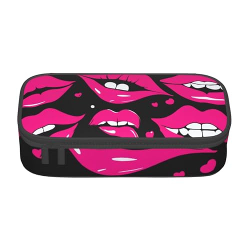 YHBLYKXP Bürobox mit Lippen, bedruckt, große Kapazität, Schreibwaren-Organizer, Büro-Kosmetiktasche von YHBLYKXP