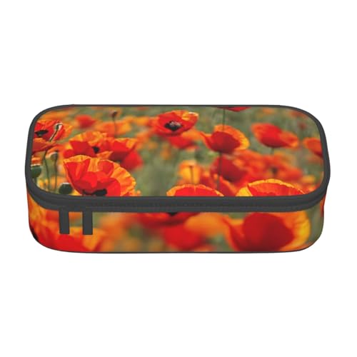YHBLYKXP Bürobox mit Mohnblumen-Motiv, großes Fassungsvermögen, Büro-Organizer, Büro-Kosmetiktasche von YHBLYKXP