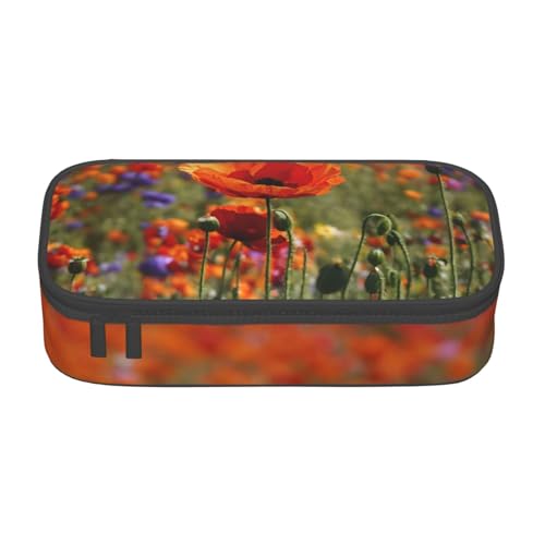 YHBLYKXP Bürobox mit Mohnblumen-Motiv, großes Fassungsvermögen, Büro-Organizer, Büro-Kosmetiktasche von YHBLYKXP