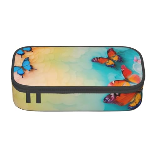 YHBLYKXP Bürobox mit Schmetterlingsdruck, großes Fassungsvermögen, Schreibwaren-Organizer, Büro-Kosmetiktasche von YHBLYKXP