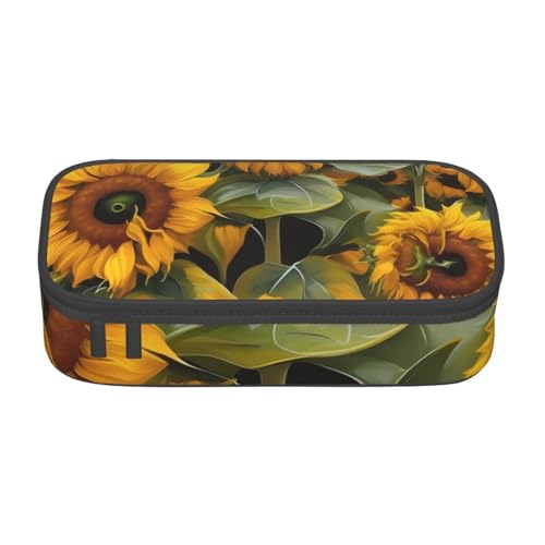 YHBLYKXP Bürobox mit Sonnenblumen-Druck, große Kapazität, Schreibwaren-Organizer, Büro-Kosmetiktasche von YHBLYKXP