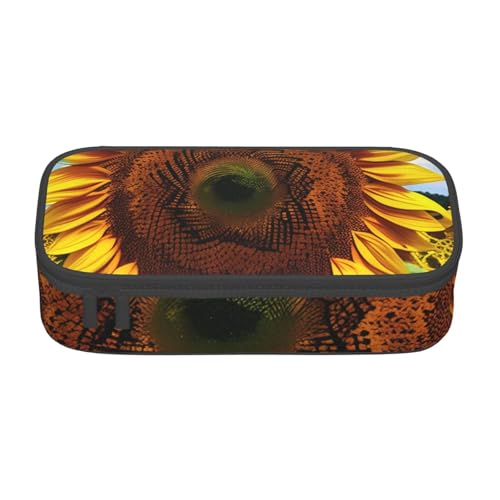 YHBLYKXP Bürobox mit Sonnenblumenmuster, bedruckt, großes Fassungsvermögen, Schreibwaren-Organizer, Büro-Kosmetiktasche von YHBLYKXP